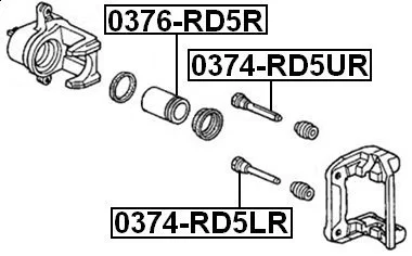 Tłoczek zacisku tył HONDA - [0376-RD5R] 43215-S7A-003,43215-S9A-003