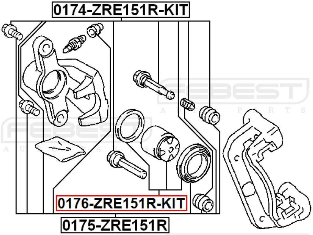 Tłoczek zacisku tył  TOYOTA- [0176-ZRE151R-KIT] 47830-02100