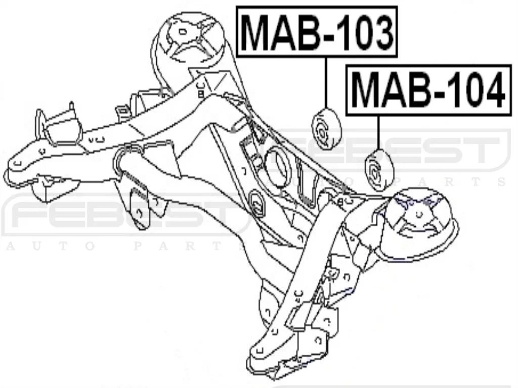 Tuleja belki tylnego mostu - MITSUBISHI  [MAB-103] 	MR554076  PRAWA