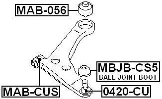 Tuleja przednia wahacza dolnego - MITSUBISHI [MAB-CUS] MR403441