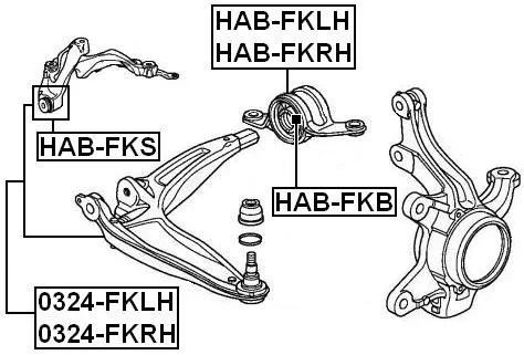 Tuleja przednia wahacza przód HONDA - [ZTP-HD-036A] (#50280-SMG-E00) 