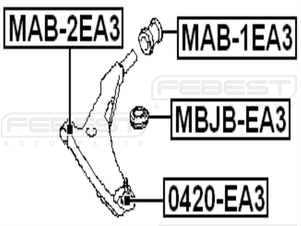 Tuleja przednia wahacza dolnego - MITSUBISHI [MAB-2EA3]  MR554375,MR554376 