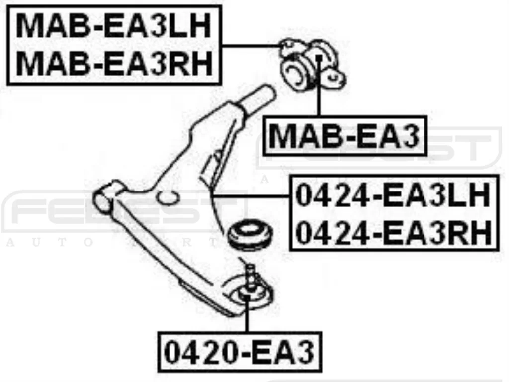 Tuleja tylna wahacza dolnego - MITSUBISHI [MAB-EA3LH]  MR554381,MR554375  (HYDRO) LEWA 