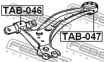 Tuleja tylna wahacza przedniego LEXUS TOYOTA - [TAB-047](#48068­-33010­,48069-33010­,#48068-33020)