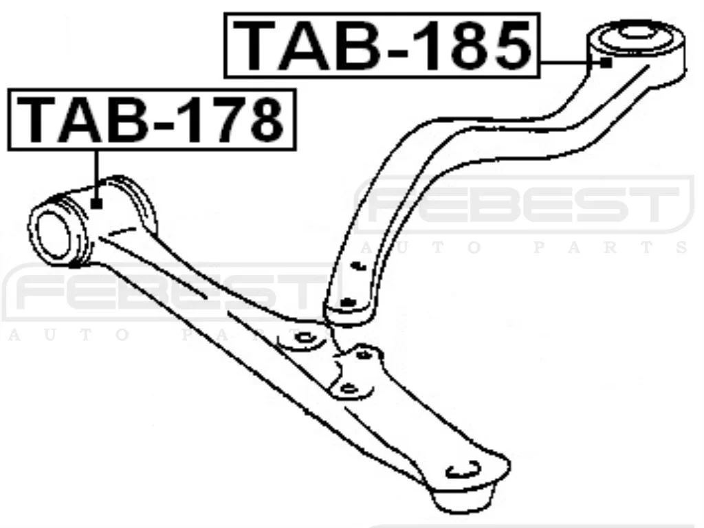 Tuleja tylna wahacza przedniego LEXUS TOYOTA - [TAB-185] 48655-30170,48670-30281  FI= 65,2 mm