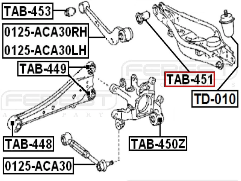 Tuleja wahacza dolnego LEXUS TOYOTA - [TAB-451] 48730-05070,48730-42040