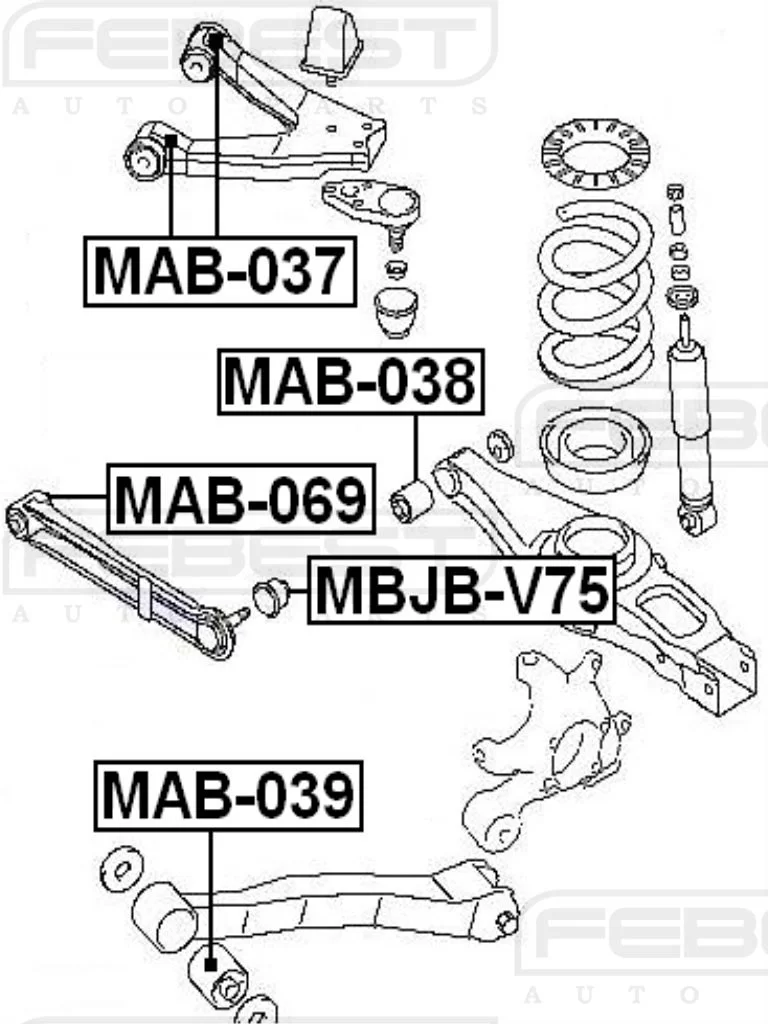 Tuleja wahacza górnego tylnego - MITSUBISHI [MAB-037] MR508132 