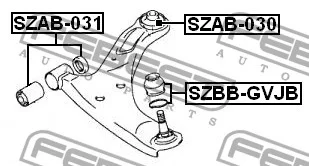 Tuleja wahacza przedniego SUZUKI - [SZAB-031](4526165J00) PRZÓD