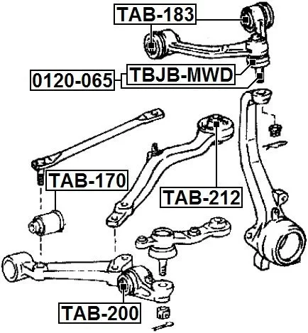 Tuleja wahacza przedniego górnego LEXUS [ZTP-TY-084D] 48630-59025 , 48610-59025