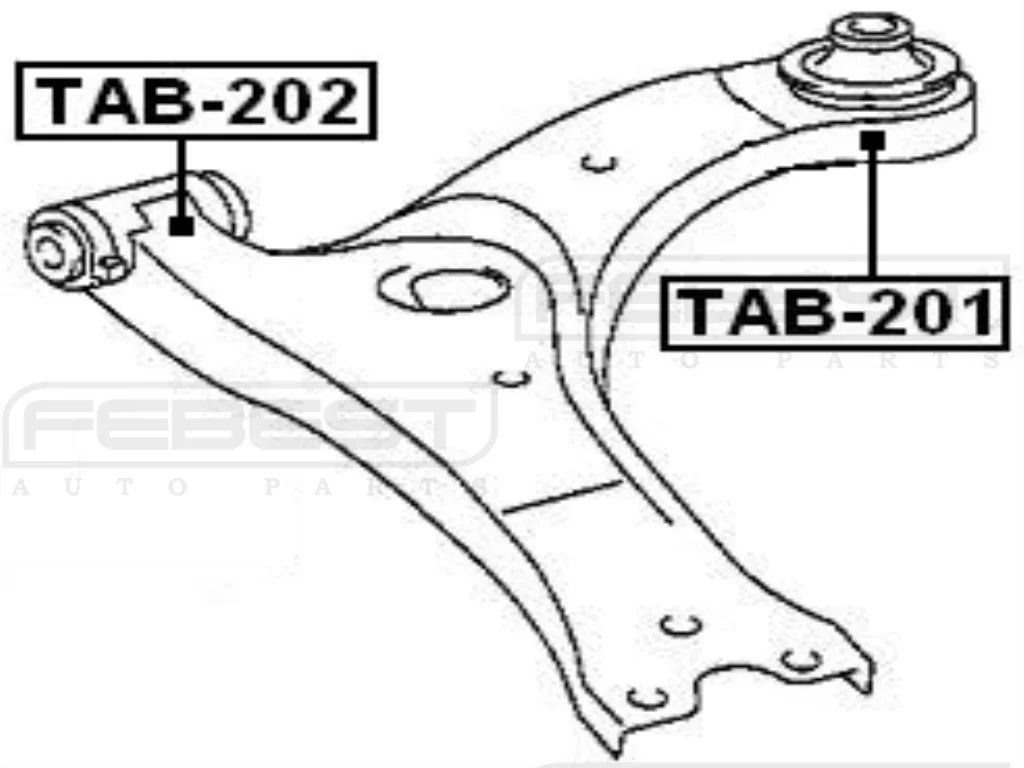 Tuleja wahacza przedniego TOYOTA  - [TAB-201] 48069-12260,4806912260 tylna