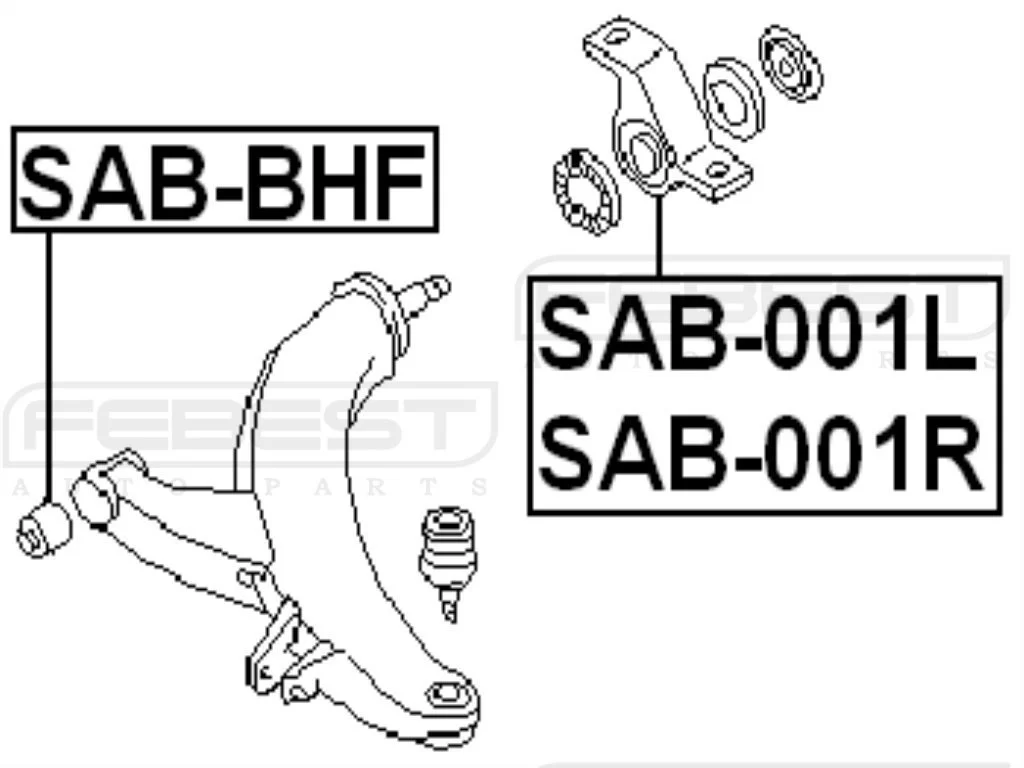 Tuleja wahacza przedniego SUBARU - [SAB-BHF] 20201-AA000,20201AA000 przednia