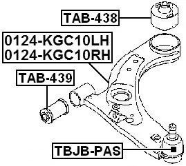 Tuleja wahacza przedniego DAIHATSU [TAB-439] 48654-B2010 przednia