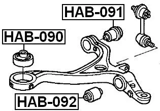 Tuleja wahacza przedniego HONDA - [HAB-090] 51391-SDB-A01 , 51391SDBA01