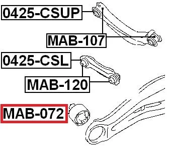 Tuleja wahacza tylnego wzdłużnego - MITSUBISHI [MAB-072]  4120A001 do wahacza MR519029,MR519030