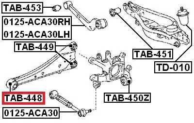 Tuleja wahacza wzdłużnego TOYOTA - [TAB-448](48780-42010,48760-42010)