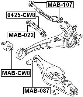 Tuleja wahacza wzdłużnego,poprzecznego DODGE MITSUBISHI -  [MAB-022] MR272760,#MR369664 #4117A007