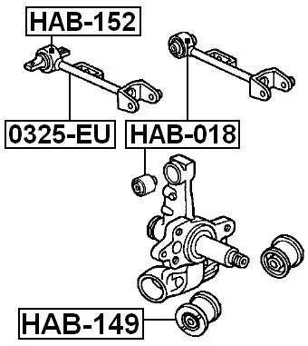 Tuleja zwrotnicy dolna HONDA - [HAB-149] 52365-S5A-802