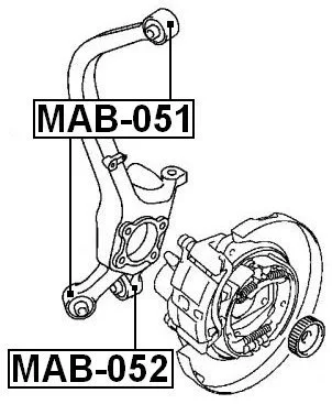 Tuleja zwrotnicy tylnej MITSUBISHI - [MAB-051](#MB864921)