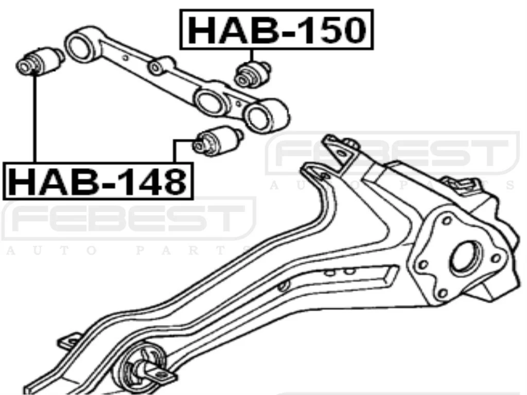 Tuleje wahacza tylnego poprzecznego- HONDA [HAB-150+2 x HAB-148]