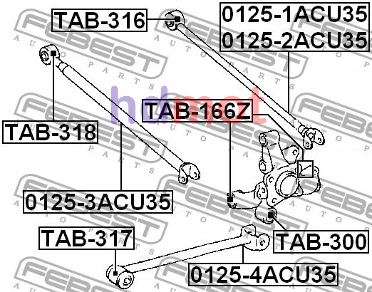 Wahacz poprzeczny LEXUS TOYOTA - [0125-2ACU35](4873048120, 48730-48120,) PRAWY