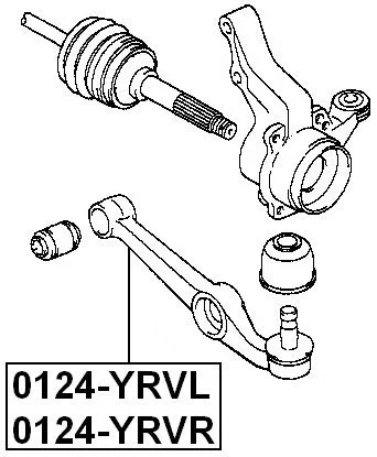 Wahacz przedni prawy DAIHATSU - [0124-YRVR] (48068-97201,4806897201)