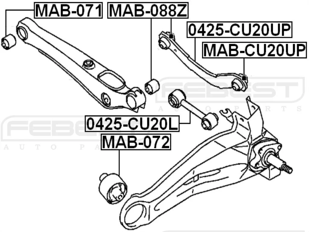 Wahacz tylny górny (łukowy) - DODGE MITSUBISHI [0425-CU20UP] MN100086