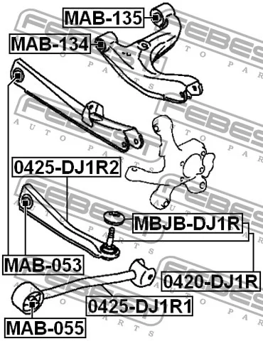 Wahacz tylny dolny- MITSUBISHI [0425-DJ1R2] (MR589377,MN150566)