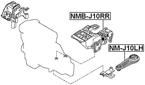  Wkład poduszki silnika tył - NISSAN [NMB-J10RR] #11220-JD21A,11220JD21A , 11220-JD200 , 11220JD200